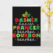 Dasher Dancer Prancer & Bourbon Christmas Holi Kaart (Gele Bloem)