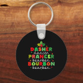 Dasher Dancer Prancer & Bourbon Christmas Holi Sleutelhanger (Voorkant)