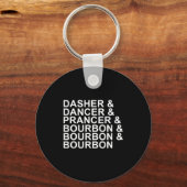 Dasher Dancer Prancer &amp; Bourbon Christmas Holi Sleutelhanger (Voorkant)