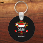 Dasher Dancer Prancer &amp; Bourbon Christmas Holi Sleutelhanger (Voorkant)