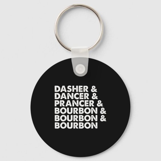 Dasher Dancer Prancer &amp; Bourbon Christmas Holi Sleutelhanger (Voorkant)