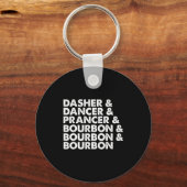 Dasher Dancer Prancer &amp; Bourbon Christmas Holi Sleutelhanger (Voorkant)