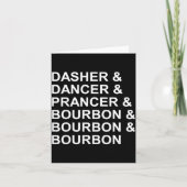 Dasher Dancer Prancer &amp; Bourbon Grappige Kerst Kaart (Voorkant)