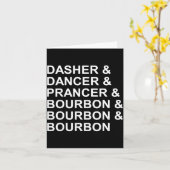 Dasher Dancer Prancer &amp; Bourbon Grappige Kerst Kaart (Gele Bloem)
