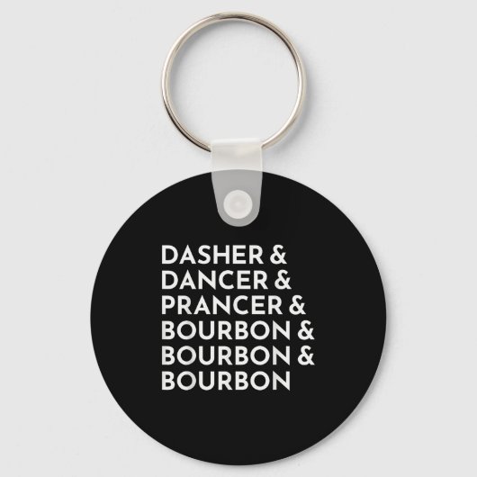 Dasher Dancer Prancer & Bourbon Kerst Holi Sleutelhanger (Voorkant)