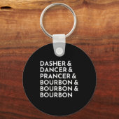 Dasher Dancer Prancer & Bourbon Kerst Holi Sleutelhanger (Voorkant)