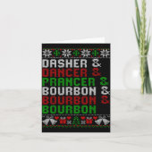 Dasher Dancer Prancer &amp; Bourbon Xmas Holiday U Kaart (Voorkant)