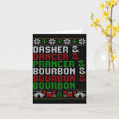 Dasher Dancer Prancer &amp; Bourbon Xmas Holiday U Kaart (Gele Bloem)