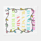 Dasher Dancer Prancer and Bourbon Fleece Deken (Voorkant (Horizontaal))