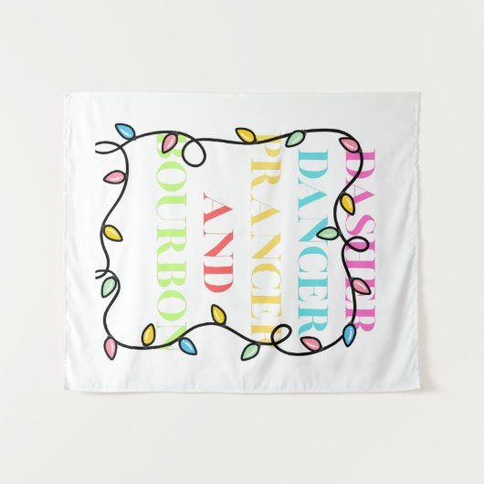 Dasher Dancer Prancer and Bourbon Wandkleed (Voorkant (horizontaal))