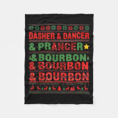 Dasher Dancer Prancer And Bourbon Whiskey Funny Ch Fleece Deken (Voorkant)