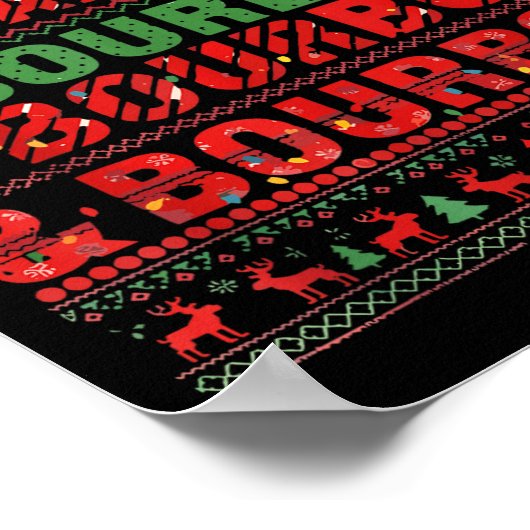 Dasher Dancer Prancer And Bourbon Whiskey Funny Ch Poster (Hoek)