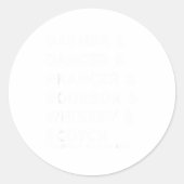 Dasher Dancer Prancer And Bourbon Whiskey Funny Ch Ronde Sticker (Voorkant)