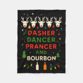 Dasher Dancer Prancer Bourbon Christmas Funny Holi Fleece Deken (Voorkant)