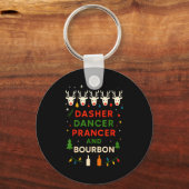 Dasher Dancer Prancer Bourbon Christmas Funny Holi Sleutelhanger (Voorkant)