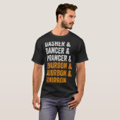Dasher Dancer Prancer Bourbon Christmas Funny Holi T-shirt (Voorkant volledig)