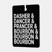 Dasher Dancer Prancer & Bourbon Christmas Holiday  Metalen Ornament (Voorkant links)