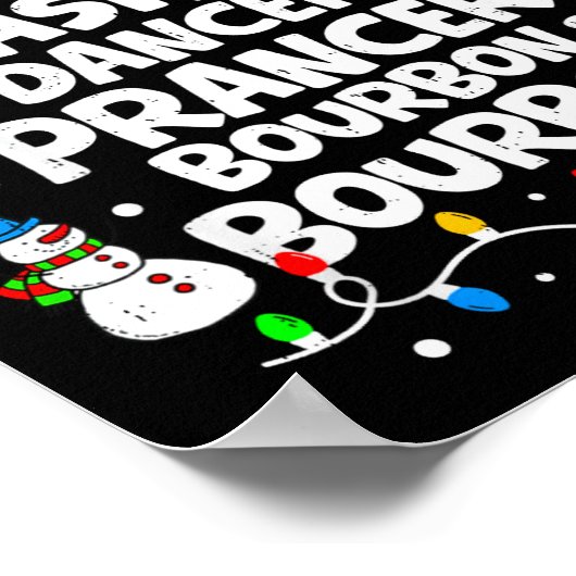 Dasher Dancer Prancer Bourbon Funny Christmas Sant Poster (Hoek)