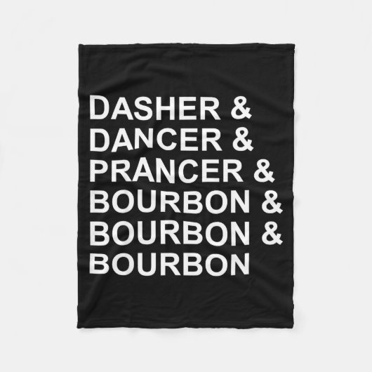 Dasher Dancer Prancer & Bourbon Grappige Kerstmis Fleece Deken (Voorkant)