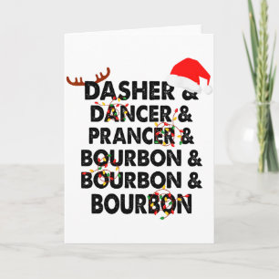 Dasher Dancer Prancer & Bourbon Kerst Holi Kaart
