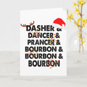 Dasher Dancer Prancer & Bourbon Kerst Holi Kaart (Gele Bloem)