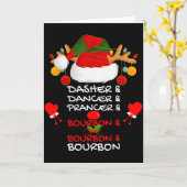 Dasher Dancer Prancer & Bourbon Kerst Holi Kaart (Gele Bloem)