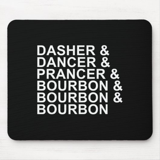 Dasher Dancer Prancer & Bourbon Kerst Holi Muismat (Voorkant)