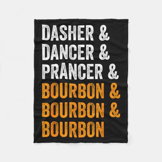 Dasher Dancer Prancer Bourbon Kerst Misplaatste Ho Fleece Deken (Voorkant)