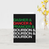 Dasher Dancer Prancer Bourbon Kerst Misplaatste Ho Kaart (Gele Bloem)