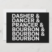 Dasher Dancer Prancer & Bourbon Kerst Vakantie Feestdagenkaart (Voorkant)