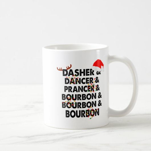 Dasher Dancer Prancer & Bourbon Kerst Viering Koffiemok (Rechts)