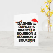Dasher Dancer Prancer & Bourbon Kerstmis Kaart (Gele Bloem)