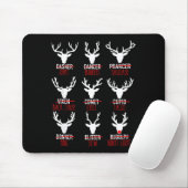 Dasher Dancer Prancer & Bourbon Kerstmis Muismat (Met muis)