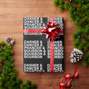 Dasher Dancer Prancer & Bourbon Kerstvakantie Cadeaupapier