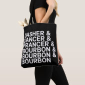 Dasher Dancer Prancer & Bourbon Kerstvakantie Tote Bag (Dichtbij)