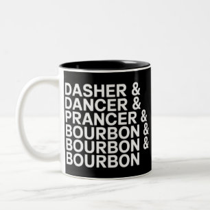Dasher Dancer Prancer & Bourbon Kerstvakantie  Tweekleurige Koffiemok