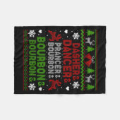 Dasher Dancer Prancer Bourbon Ugly Christmas Santa Fleece Deken (Voorkant (Horizontaal))