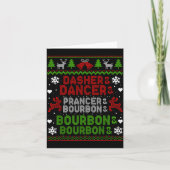 Dasher Dancer Prancer Bourbon Ugly Christmas Santa Kaart (Voorkant)