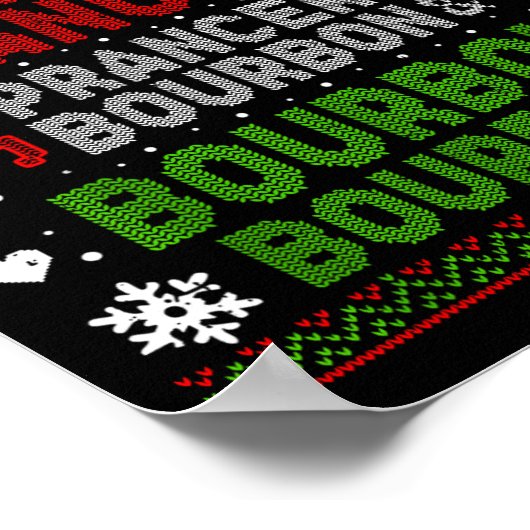 Dasher Dancer Prancer Bourbon Ugly Christmas Santa Poster (Hoek)