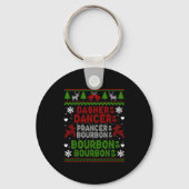 Dasher Dancer Prancer Bourbon Ugly Christmas Santa Sleutelhanger (Voorkant)