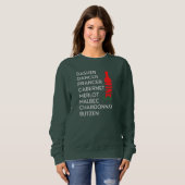 Dasher Dancer Prancer Christmas Wine Sweatshirt (Voorkant volledig)