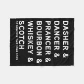 Dasher Dancer Prancer En Bourbon Whisky Grappige C Fleece Deken (Voorkant (Horizontaal))
