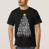 Dasher Dancer Prancer Funny Reindeer Names T-shirt (Voorkant)