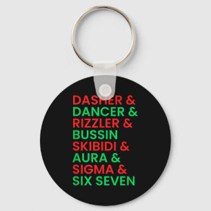 Dasher Dancer Prancer & Rizzler 67 Grappige Kinder Sleutelhanger