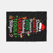 Dasher Dancer Prancer Vixen Moscato Vodka Tequila Fleece Deken (Voorkant (Horizontaal))