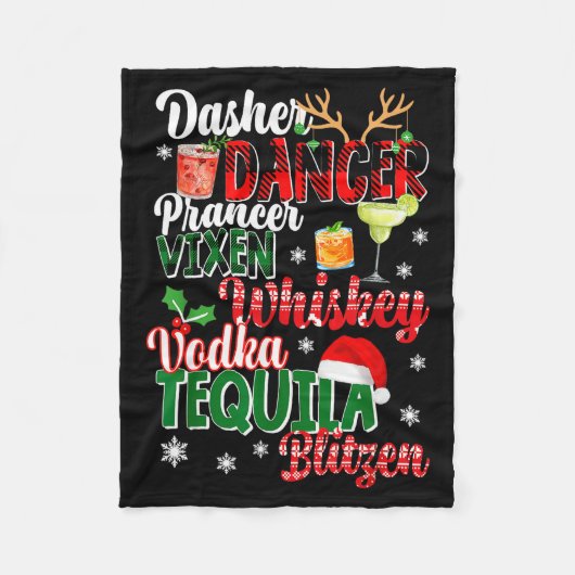 Dasher Dancer Prancer Vixen Moscato Vodka Tequila  Fleece Deken (Voorkant)