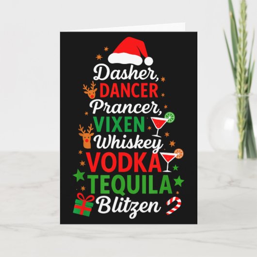 Dasher Dancer Prancer Vixen Moscato Vodka Tequila  Kaart (Voorkant)