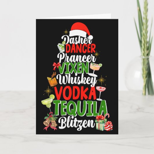 Dasher Dancer Prancer Vixen Moscato Vodka Tequila  Kaart (Voorkant)