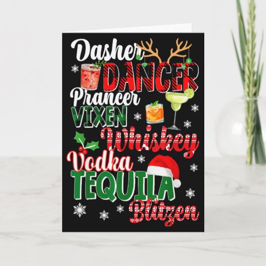 Dasher Dancer Prancer Vixen Moscato Vodka Tequila Kaart (Voorkant)