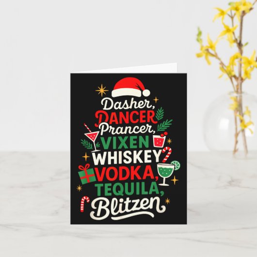 Dasher Dancer Prancer Vixen Moscato Vodka Tequila  Kaart (Gele Bloem)